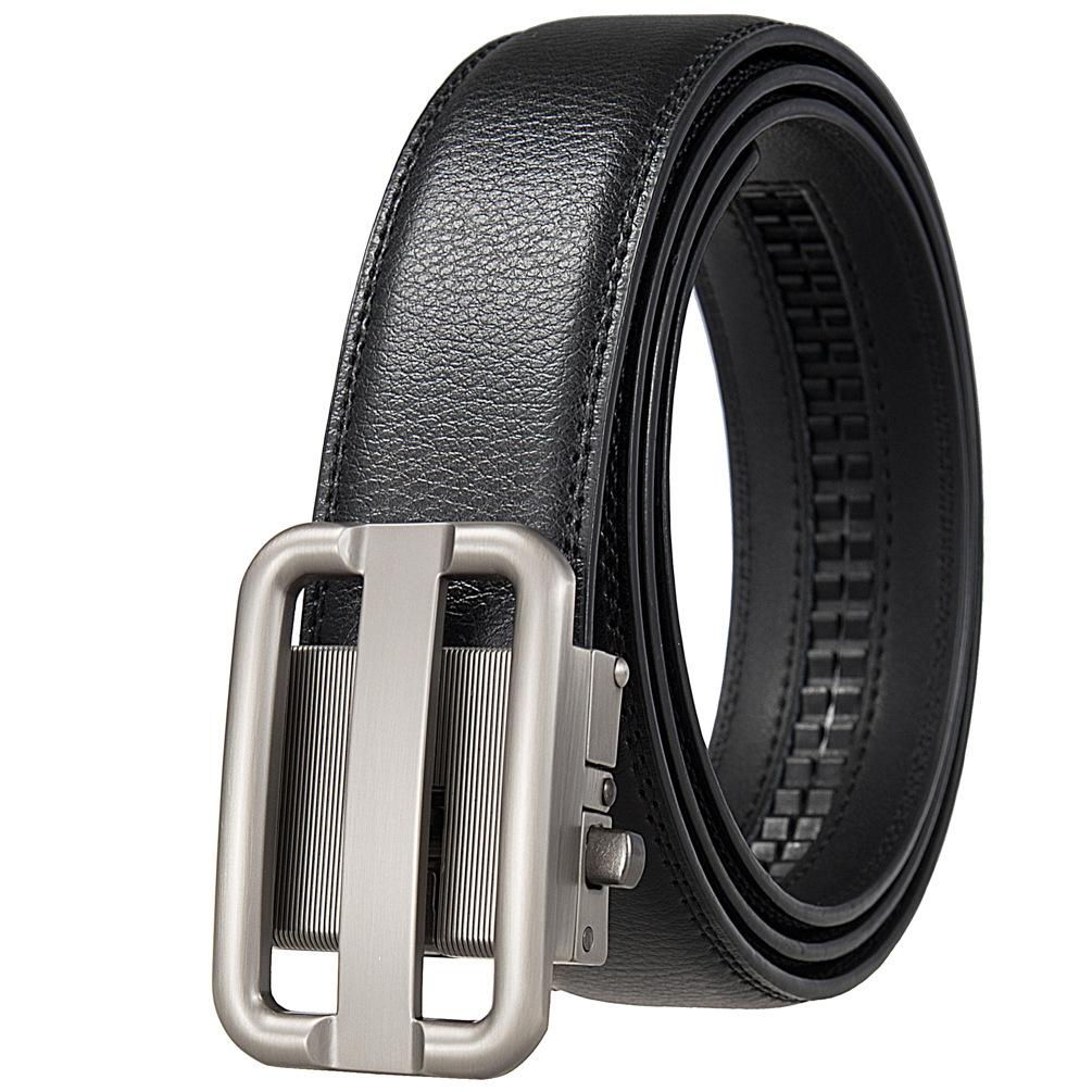Мужской ремень с автоматической пряжкой, деловой ремень из коровьей кожи, повседневный ремень Ly36-561958-1