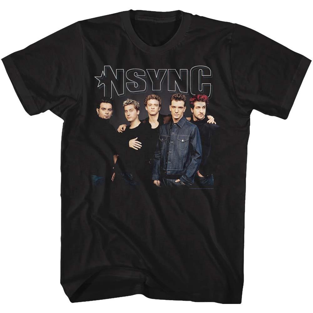 Мужская футболка NSYNC Новое групповое фото Stark 100% черный хлопок Размеры SM5XL Унисекс футболка