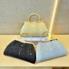 Glitter Shell Pattern Handbag Pleated Ladies Clutch Bag Retro Evening Banquet Bag  Wedding