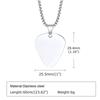Silver Black Guitar Pick Necklace Titanium Steel Pendant Collar Gifts Guitar Picks Pendant