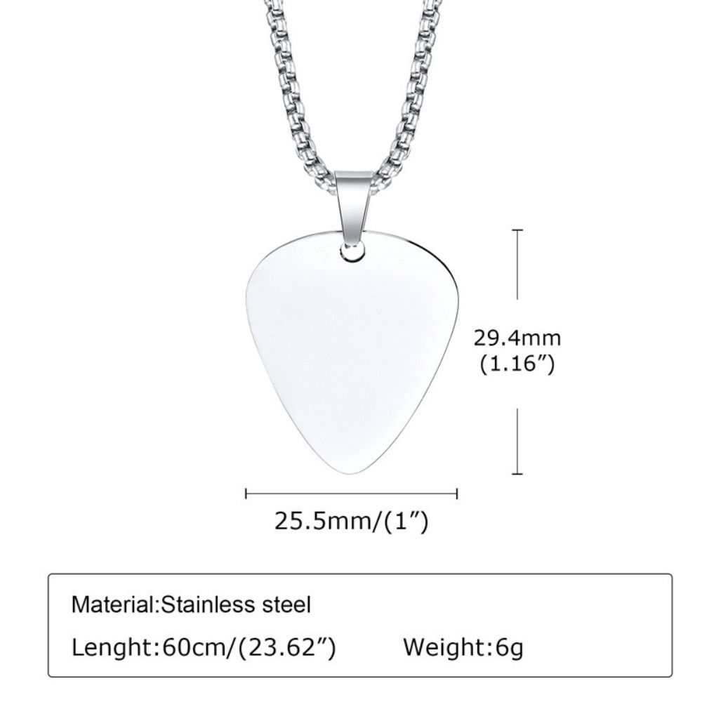 Guitar Pick Guitar Pick Necklace Titanium Steel Music-lovers Jewelry Gifts Guitar Picks Pendant