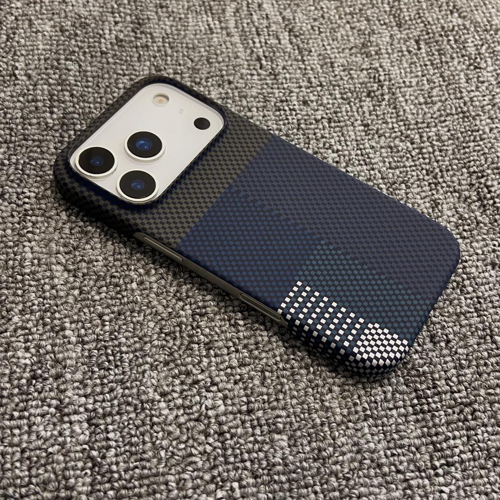 Роскошный Тонкий Чехол с Магнитным Узором под Углеродное Волокно Для iPhone 17 Air 16 15 14 Plus 13 12 Pro Max Для Magsafe Жесткая Задняя Крышка