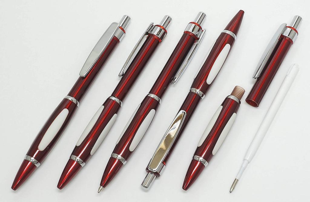 Тонкий пенал из воловьей кожи, красно-коричневый, набор, металлическая шариковая ручка Scorpion Shocking, красная ASCR-B989A-R