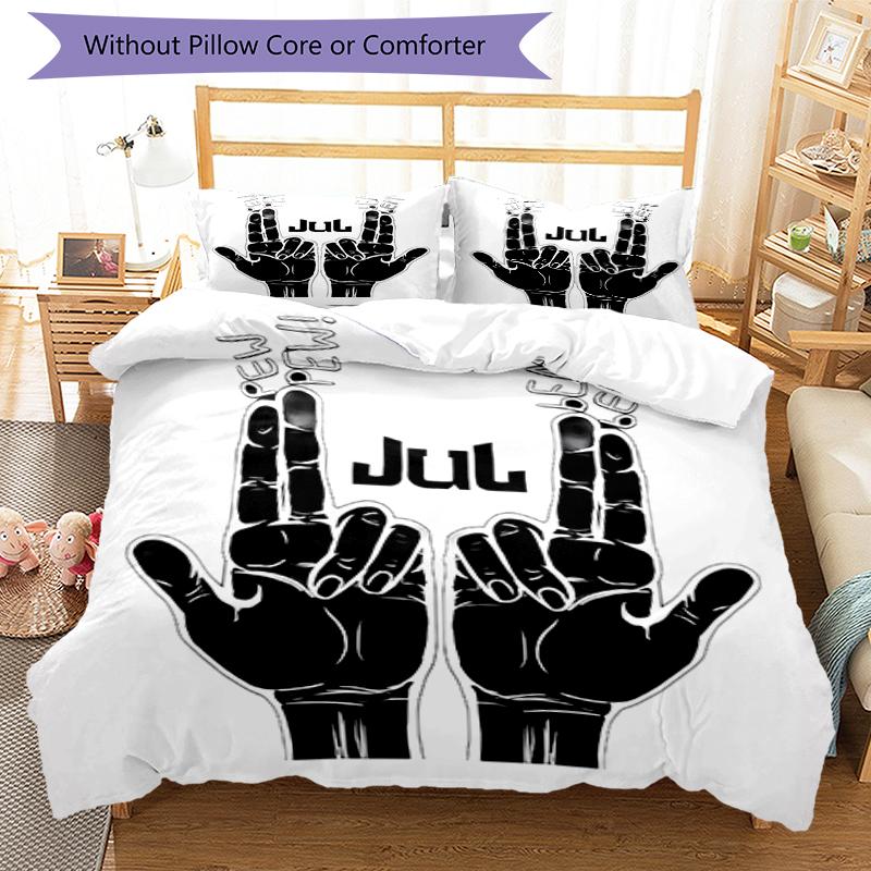 3pcs Jul rapper pattern bedding set duvet cover set includes duvet cover &pillowcases, perfect all season bedroom decoration & gift