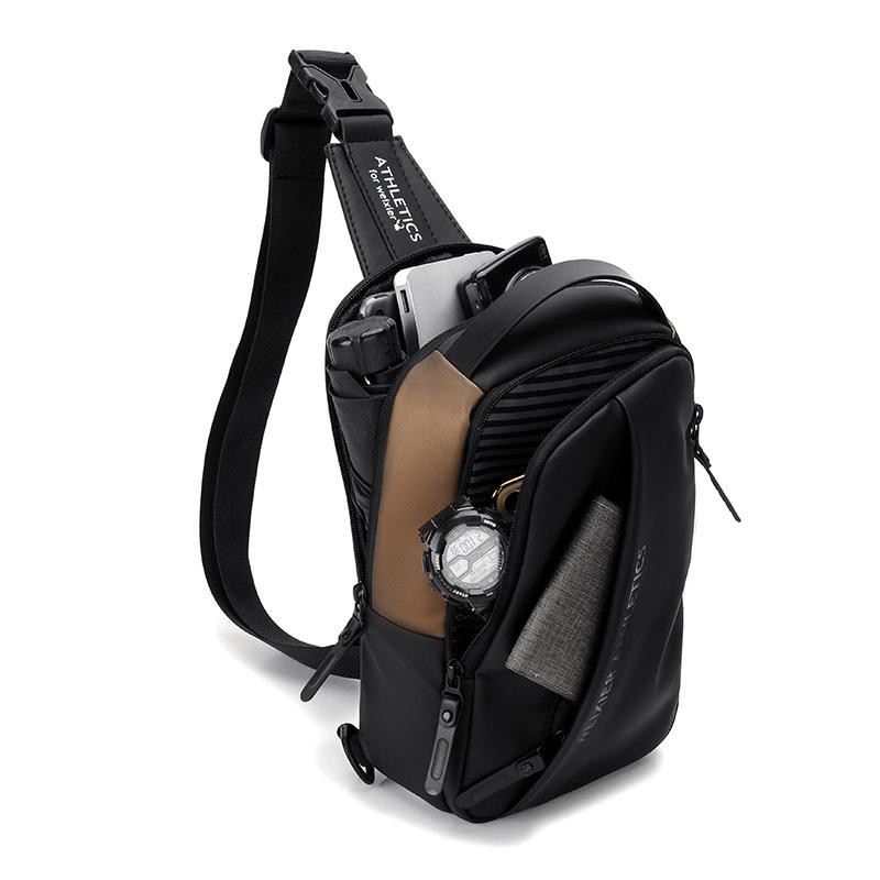 WEIXIER Men Fashion Multifunction Shoulder Bag Crossbody Bag On Shoulder Travel Sling Bag Pack Messenger Pack Chest Bag For Male