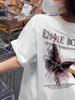 Унисекс футболка большого размера с принтом бабочек, свободного кроя, из хлопка