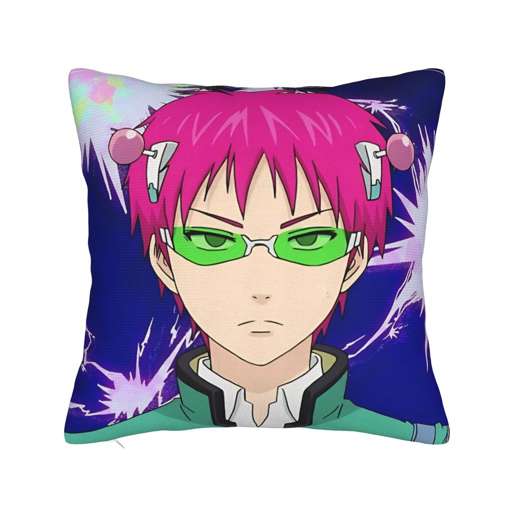 Saiki Kusuo Yare Yare Square Pillow Case Cushion Cover Vintage Zipper Decor Throw Pillow Case Cover for Home 45x45cm
