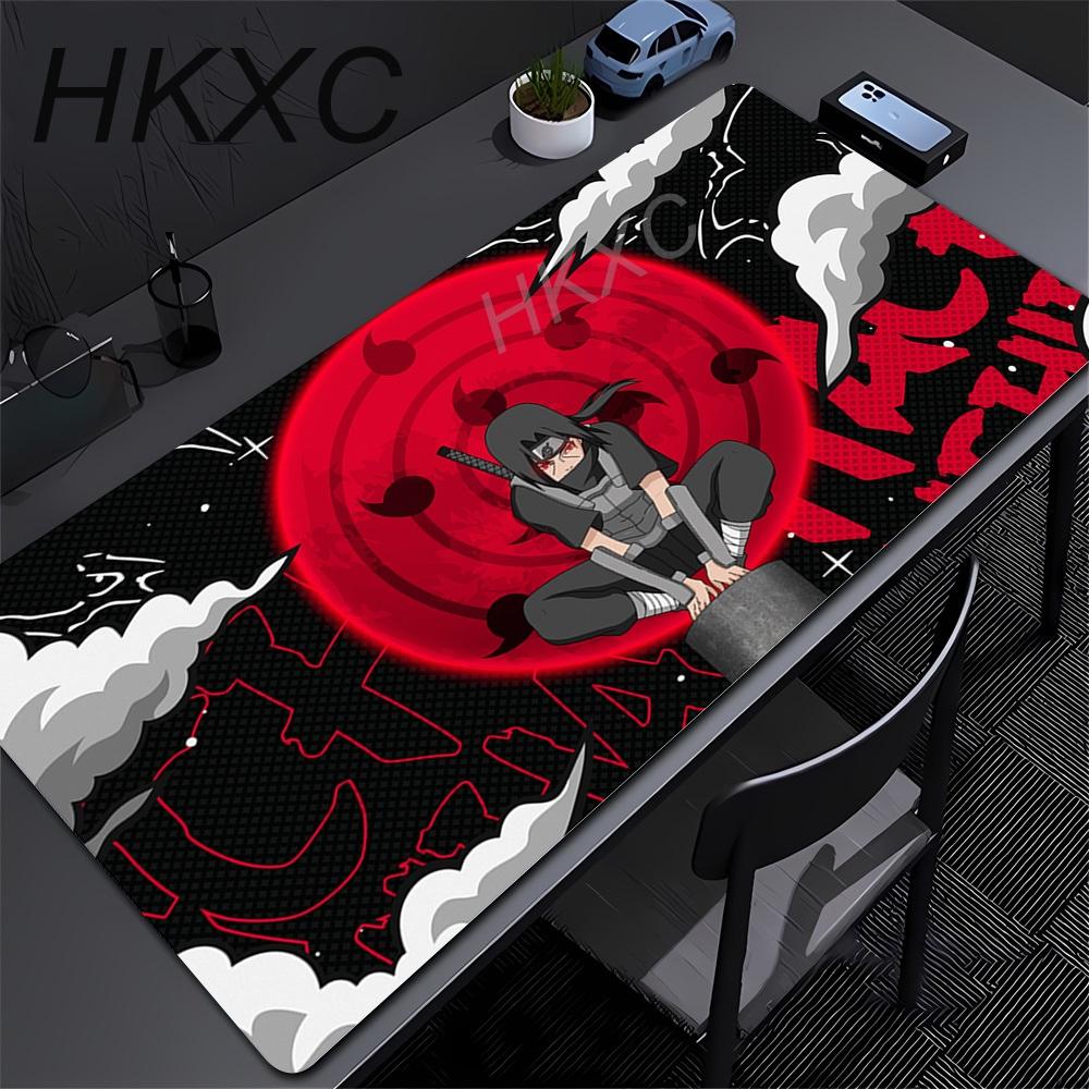 Игровой коврик для мыши Itachi Uchiha из аниме Наруто, большой коврик для стола для игрового компьютера, коврик для клавиатуры, игровые аксессуары, коврик для мыши, противоскользящий ковер