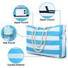 Women's Handbag Large Capacity Stripes Tote Pouch for Women Foldable Beach Bag Waterproof and Sand Resistant Travel Bag