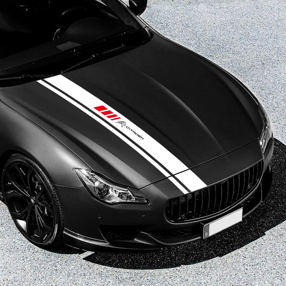 Car Hood Sticker Personalized Stripe Auto Body Decals Car Tuning Stickers For Citroen C1 C3 C4 Picasso C5 C6 VTS C-ELYSEE C5 C6