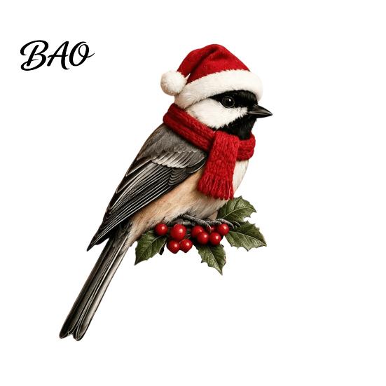 Christmas Mantel Fireplace Decor Wooden Bird Door Topper, Cute Corner Statue, Woodland Animal Frame Holiday Sign Art for Winter Home Wall Window