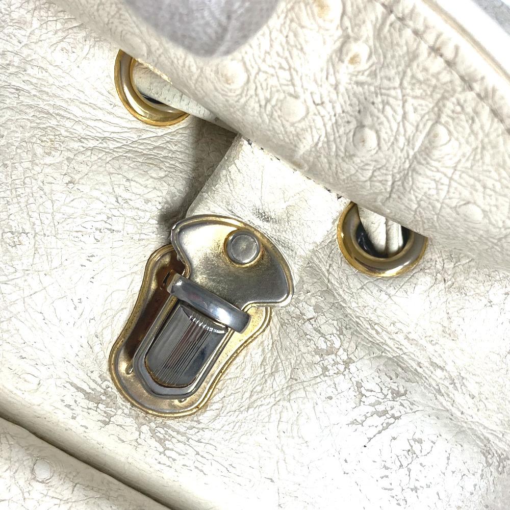 VERSACE vintage Sunburst Backpack Bag Chain Backpack Embossed Leather Ivory/Gold