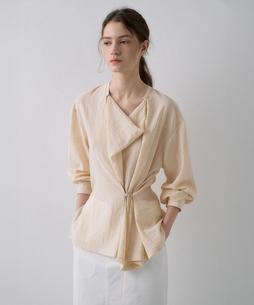 LAMEREI Drape Belted Shirt[Lmbfspsh318]-3Color