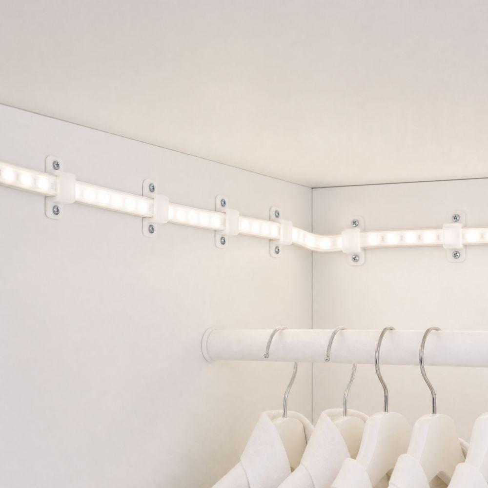 200 Pack Silicone LED Strip Clip White LED Strip Light Clip  Light Strip Installation