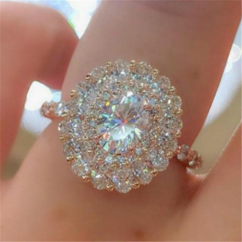 100 %Real 14k Rose Gold Ring Origin Natural 3 Carats Rose Quartz Gemstone Wedding Jewelry Invisible Setting Yellow Topaz Rings