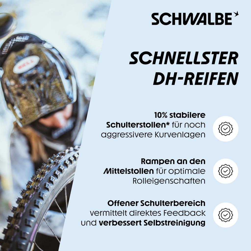 Schwalbe Tacky Chan Ultra Soft Compound Super Downhill MTB Tires for Downhill and DH 27.5x2.40