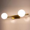 Stylish two-light wall light, brass and glass, for bathrooms and living rooms. G9 Gold, retro and modern, indirect lighting. WALL-LAMP-19-JP-A