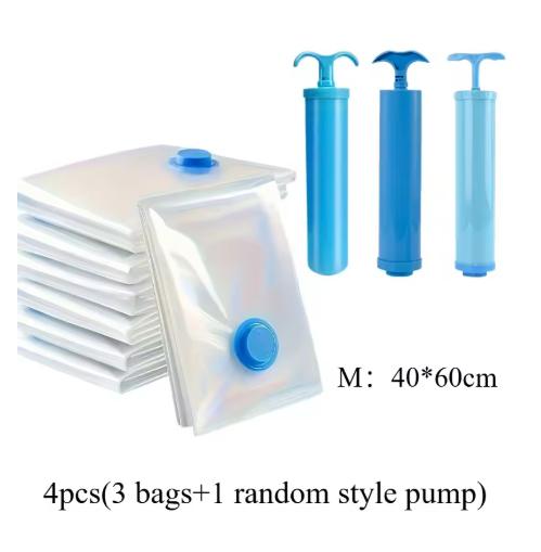 11/4pcs Vacuum Compression Bags with Hand Pump,For Bedding & Clothes - Vacuum Bag For Mattress, Travel Bags,Clothes Storagse Bag