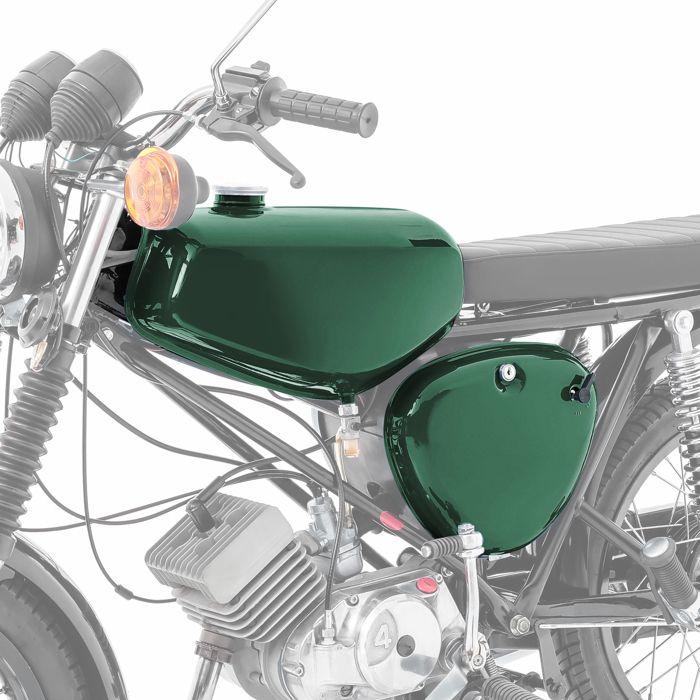 Réservoir d'essence pour Simson S51 / S50 / S70 avec couvercle latéral vert foncé