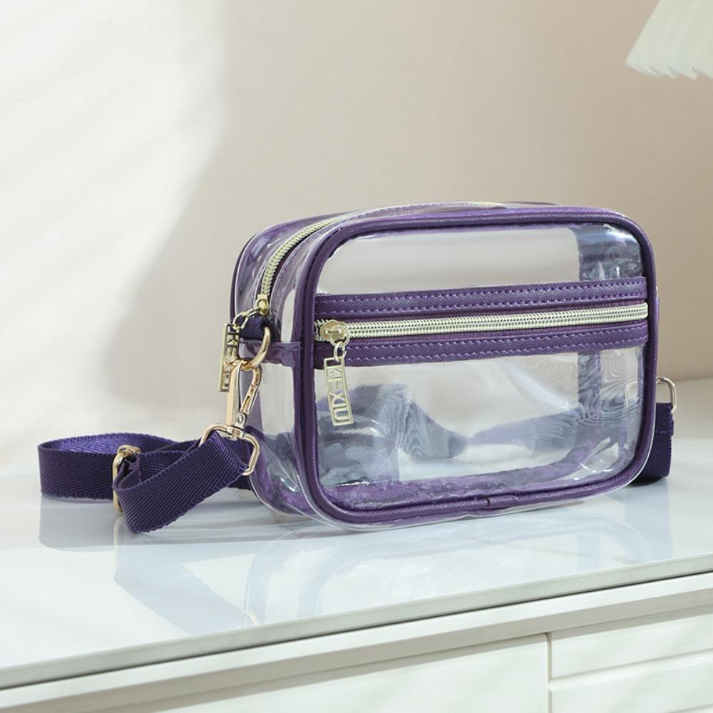 Waterproof PVC Crossbody Bag Adjustable Shoulder Strap Clear Messenger Bag  Unisex