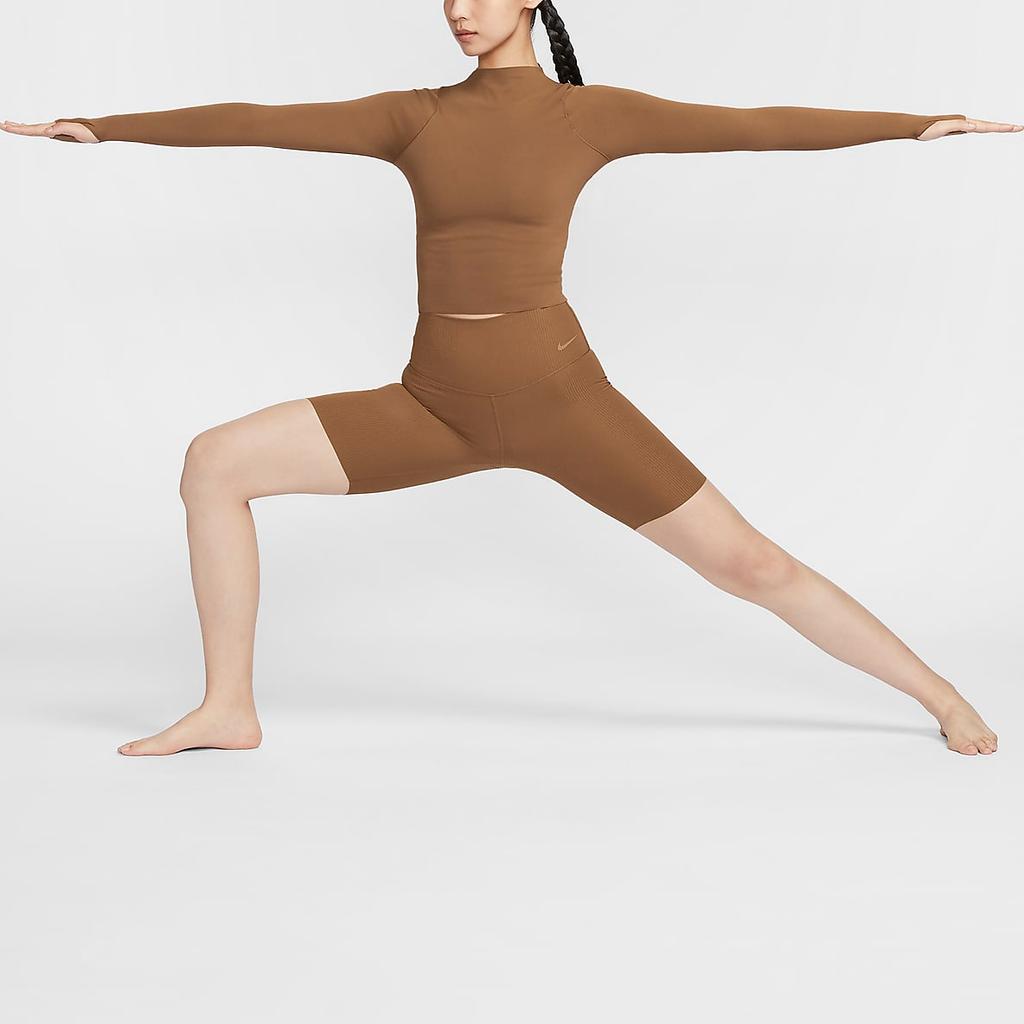 Nike Zenvy Breathable Moisture-Wicking Quick-Dry Soft Lightweight Solid Color Crew Neck Casual Long Sleeve T-Shirt Women Tops FN3023-281