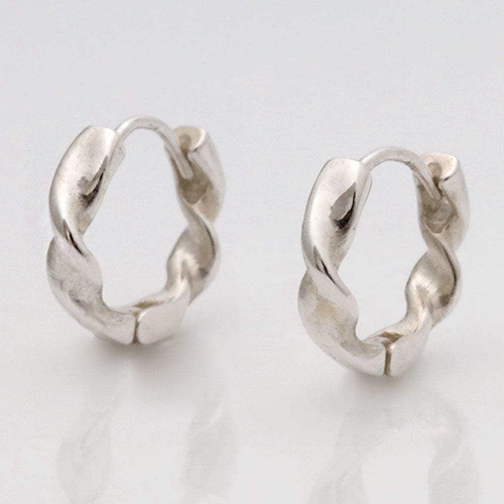92.5 Silver Twisted Hoop Earrings