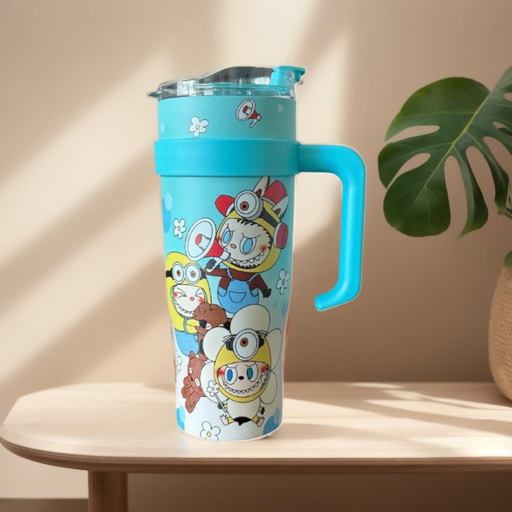 Big Mac Handle Cup High Value Large Capacity Male and Female Straw Cup Cold Insulation 40OZ Stainless Steel Car Cup