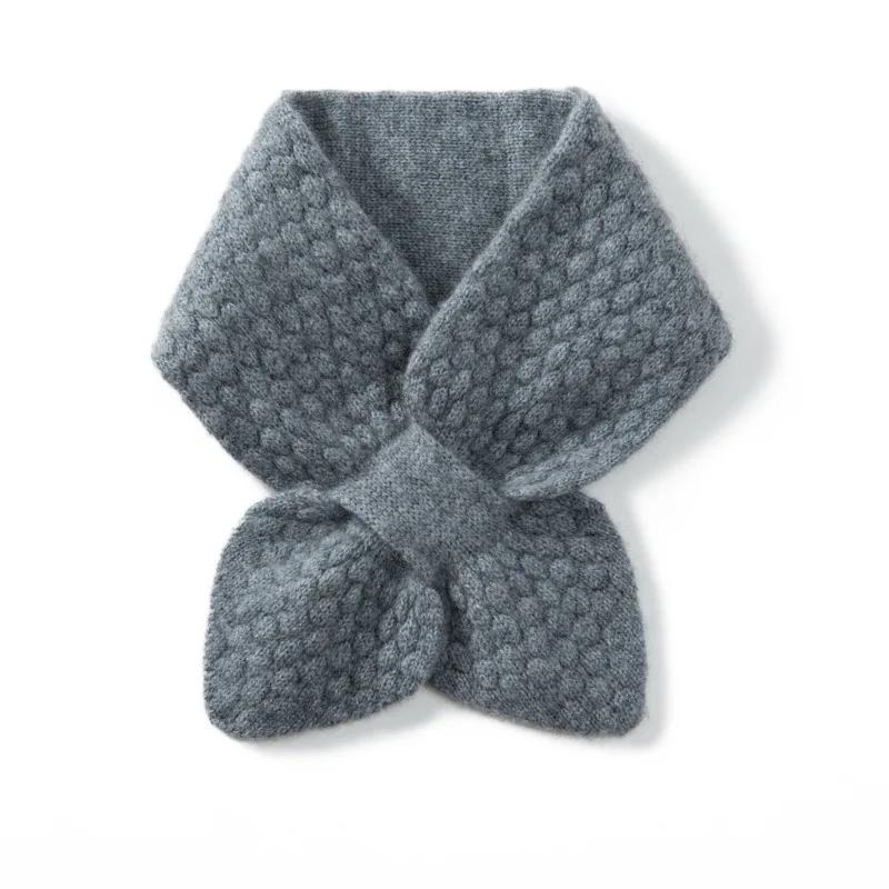 Little Scarf Women Autumn and Winter Coat Decorated False Collar Simple Cross-perforated Fashionable Versatile Lazy Person Scarf