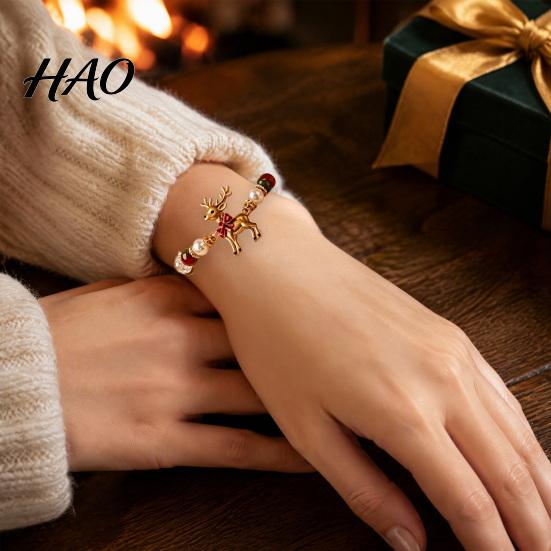 Fine Workmanship Bracelet Christmas Bracelets for Women, Santa Claus Elk Snowman Tree Versatile Beaded Bracelet, Holiday Jewelry Gifts Stocking