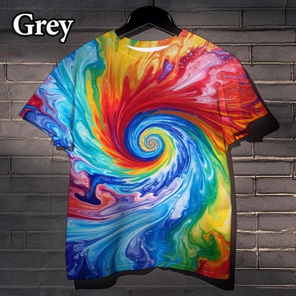Футболка с принтом «Tie-Dye» в виде радуги на 3D-принте, повседневные топы для мужчин и женщин Street Dizzy Colorful XS-5XL
