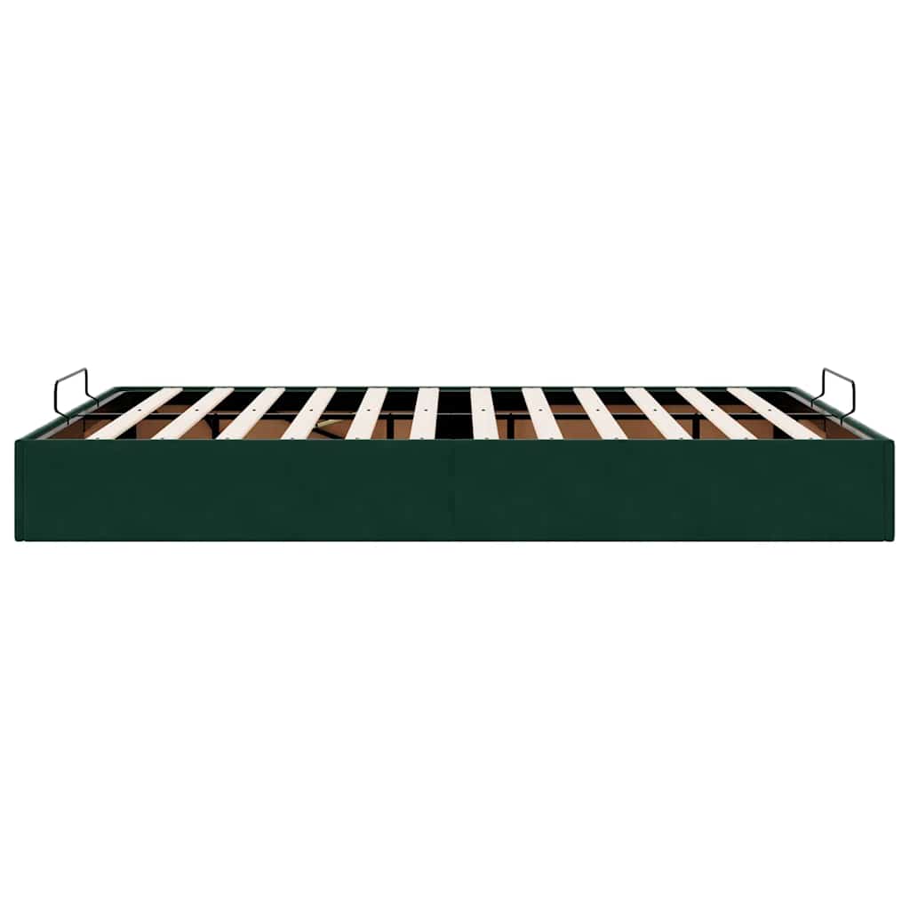 Ottoman Bed without Mattress Dark Green 140x200 cm Velvet