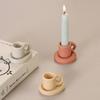 Nordic Decorative Cup-shaped Candle Holder Ceramic Candlesticks Wedding Centerpiece Ornaments Home Decoration