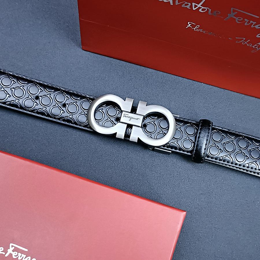 Salvatore Ferragamo 3.3cm Men's Belt Luxury Brand Designer Belt Suit Jeans Formal Brand Classic Tail Clip with Horseshoe Pattern