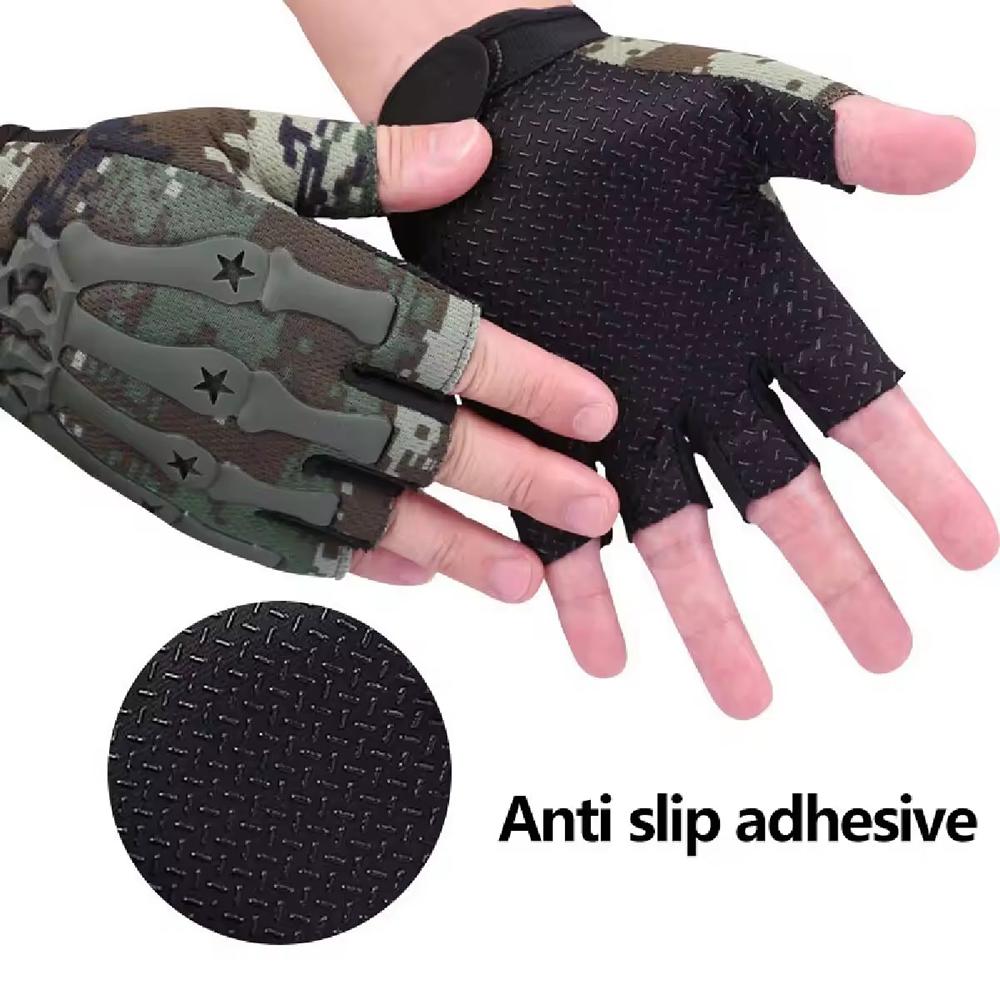 Outdoor Tactical Cycling Gloves for Men's Anti Slip Breathable Half Finger Gloves Bicycle Hiking Hiking Hunting Sports Gloves