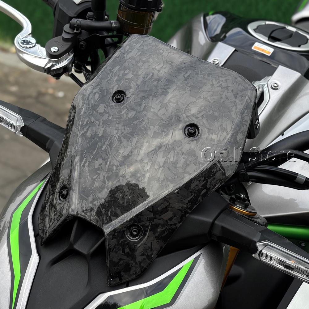 Новое Для Kawasaki Z 900 Z900 SE 2025 Мотоцикл Ветровое Стекло Козырек Ветрозащитный Экран Углеродное Волокно Кованый Узор Дефлектор Ветра