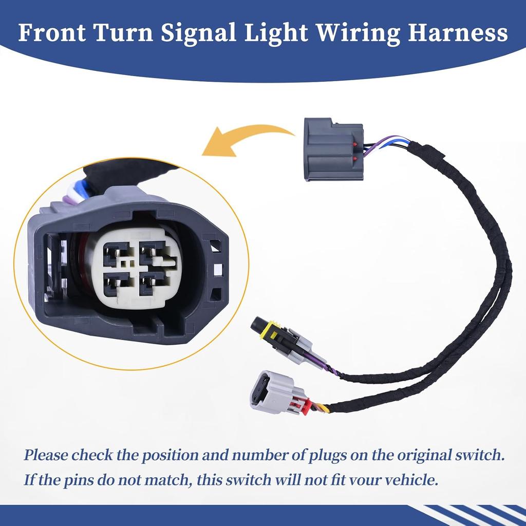 Front Turn Signal Light Parking Wiring Harness Socket 22931379 Compatible with Chevrolet Traverse 2013 2014 2015 2016 2017