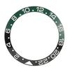 38mm Diameter GMT Watch Bezel Insert Ring Black Green Base White Character Ceramic Bezel Insert