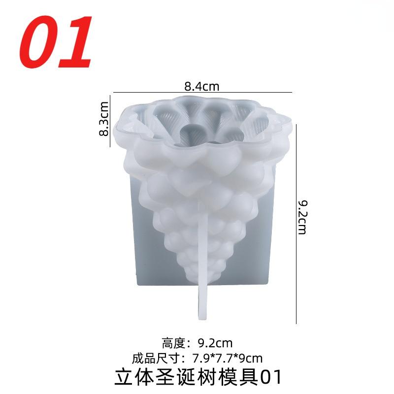 New DIY 3D Aromatherapy Candle Christmas Tree Silicone Mold Making Kit Handmade Soap Plaster Resin Baking Tools Holiday Gifts