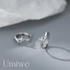 Umiwe Ring Earrings Ladies Leave It On Second Piercing S925 Silver Compatible with Metal Allergies Smaller Platinum Plated Both Ears Cute Zirconia
