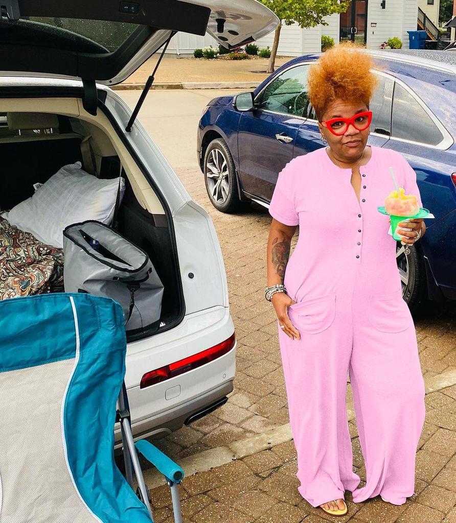 Женский повседневный комбинезон на пуговицах больших размеров - Европейский и американский стиль