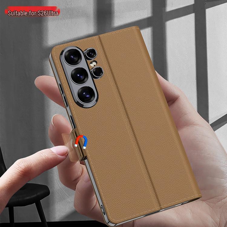 Кожаный чехол-бумажник Samsung S26 Ultra с держателем для карт - Защитный и стильный