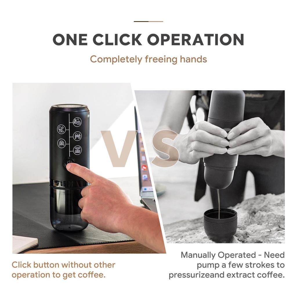 i Cafilas ME2410 Портативная эспрессо-машина на 17 бар, совместимая с капсулами Nespresso для путешествий на открытом воздухе