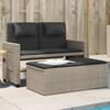 VidaXL Inclinable Garden Bench and Cushions, Patio Seat, Terrace Chair, Outdoor Backyard Park Furniture, 365822
