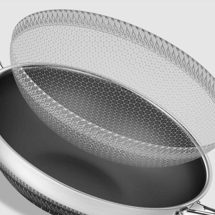 Сковорода из нержавеющей стали 316, 32-34 см, без покрытия, без маслянистого дыма, с антипригарным покрытием, сковорода для блинов, домашняя сковорода для приготовления пищи