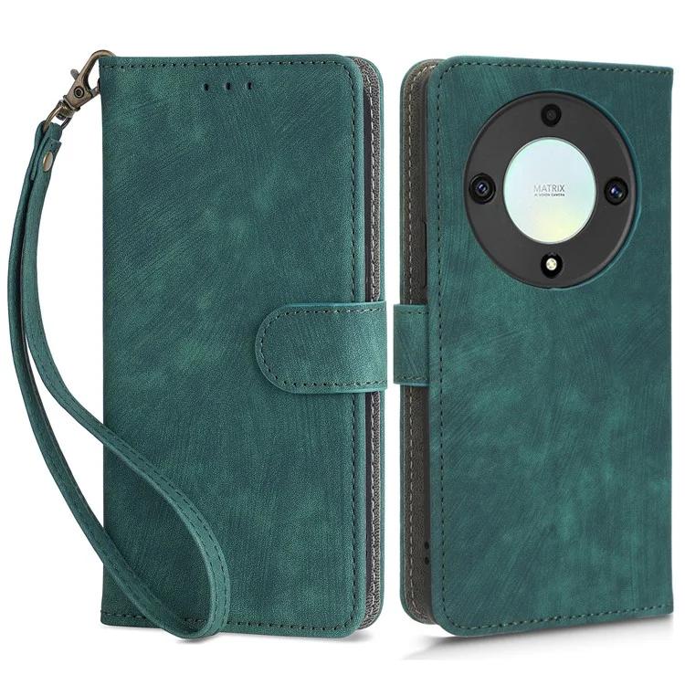 For Honor X9a 5G / X40 5G / Magic5 Lite 5G Phone Cover RFID Blocking Leather Wallet Stand Case with Strap