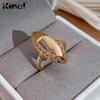 Kinel Vintage Glossy Rings With Rose Gold Wedding Jewelry