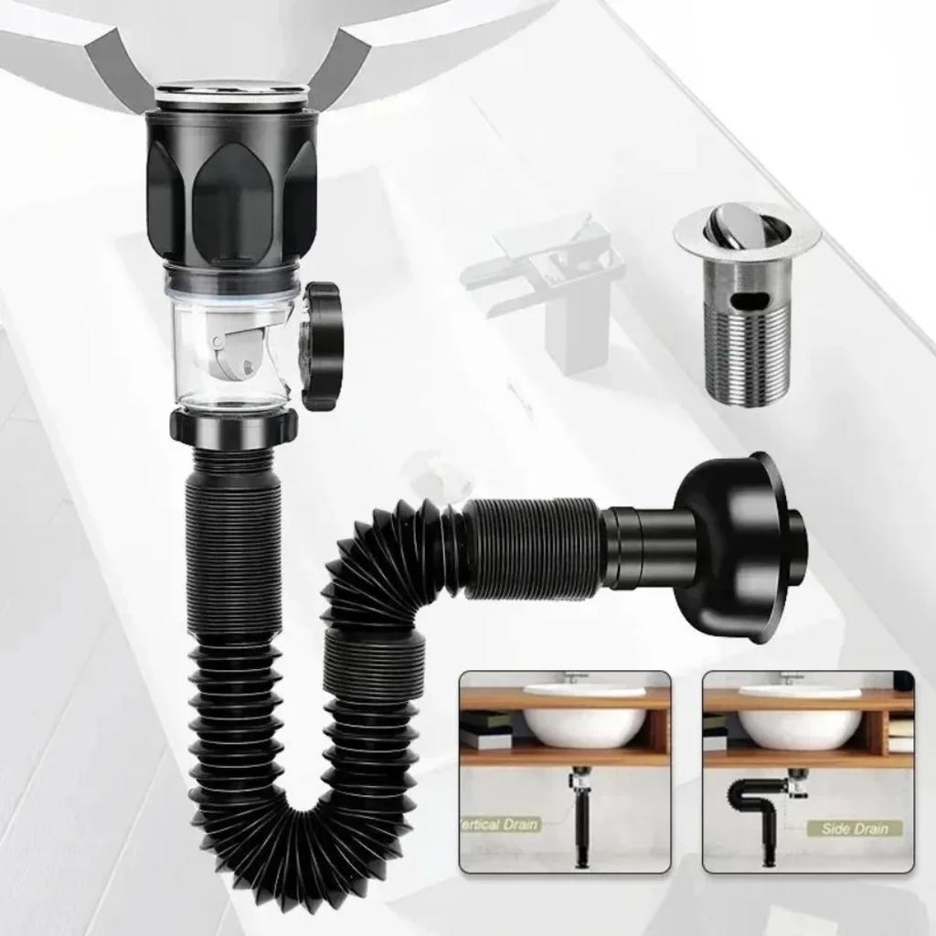 Универсальный сливной фильтр из нержавеющей стали с откидной крышкой, телескопическая труба из АБС-пластика, защита от запаха, аксессуары для кухонной раковины, раковины в ванной комнате