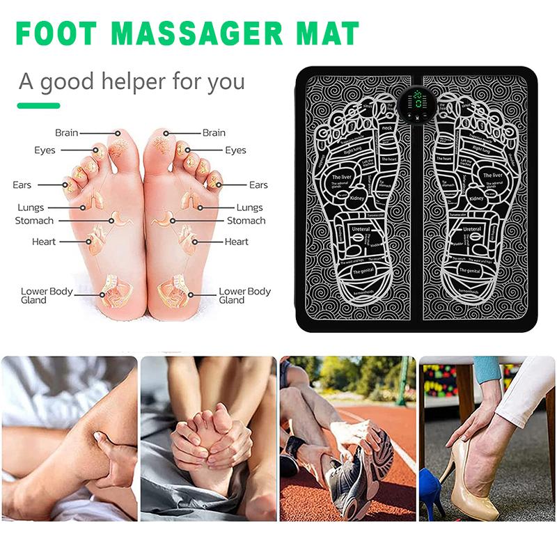 Массажер для ног массажер для ног EMS импульсный массажер для ног терапия USB зарядка интеллектуальный массажный коврик для ног