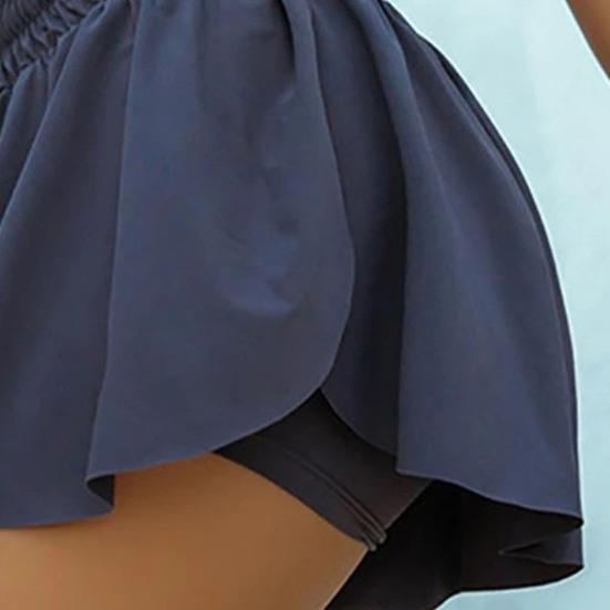 Женские шорты, износостойкие эластичные струящиеся байкерские шорты на шнурке, юбка для йоги