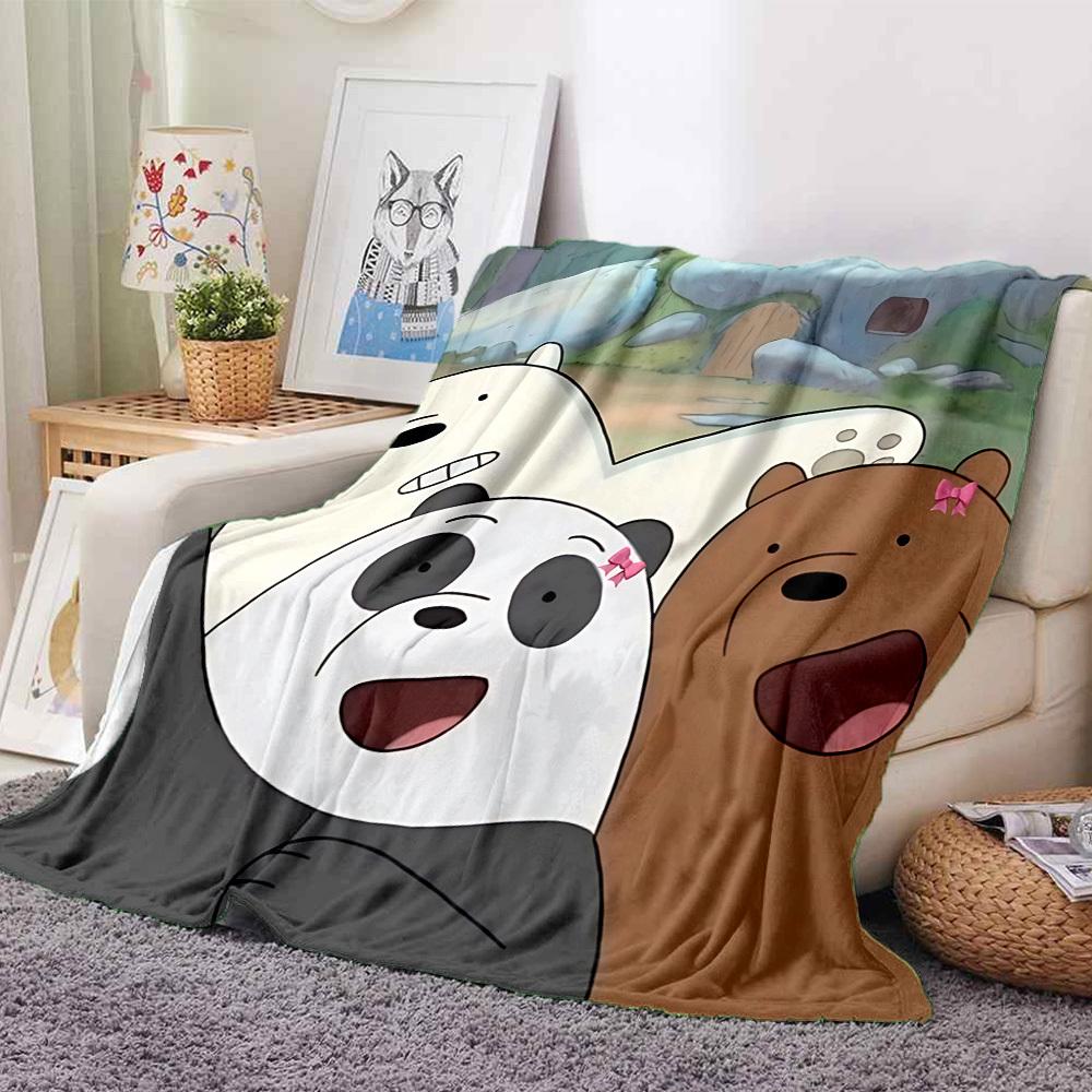 1 шт. Пледы из фланели We Bare Bears, легкие, мягкие, теплые, для всех сезонов, для дивана, кровати, путешествий, L1028156